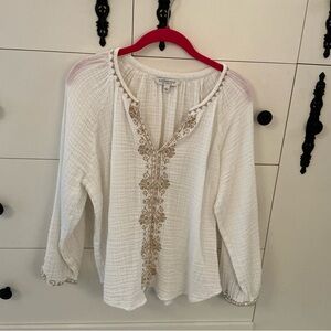 Liverpool Los Angeles Ivory with Embroidery Top